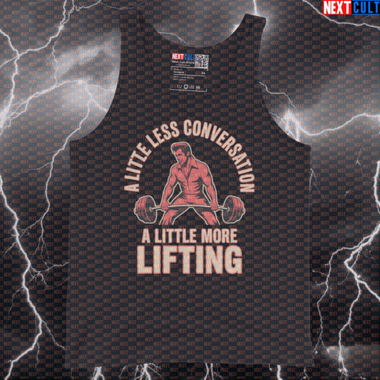 Elvis Presley Lifting Tank Top - Funny A Little More Lifting Gym Vest Muscle Shirt Tank Tops Bodybuilding Elvis Presley Fitness Gym Powerlifting Rock Music Workout Next Cult Brand