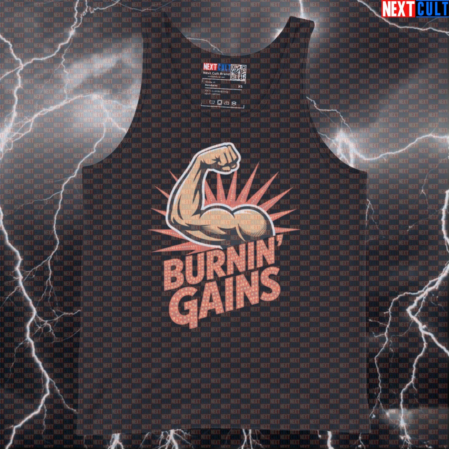 Burnin Gains Funny Gym Tank Top - Elvis Presley Rock & Roll Vest Muscle Shirt Tank Tops Next Cult Brand