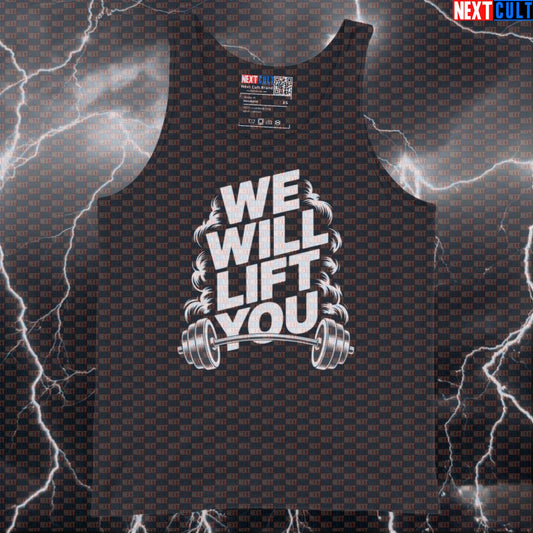 We Will Lift You Funny Gym Tank Top - Queen Rock Music Meme Vest Muscle Shirt For Gymbros Tank Tops Bodybuilding Fitness Gym Powerlifting Queen Rock Music Workout Next Cult Brand