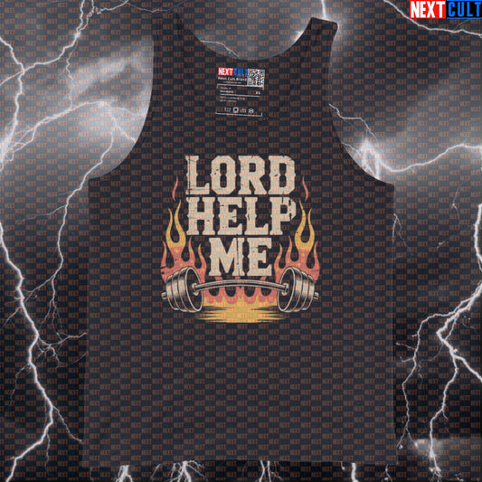 Lord Help Me With This Lift Funny Gym Tank Top - Lynyrd Skynyrd Workout Vest Muscle Shirt Tank Tops Bodybuilding Fitness Gym Lynyrd Skynyrd Powerlifting Rock Music Workout Next Cult Brand