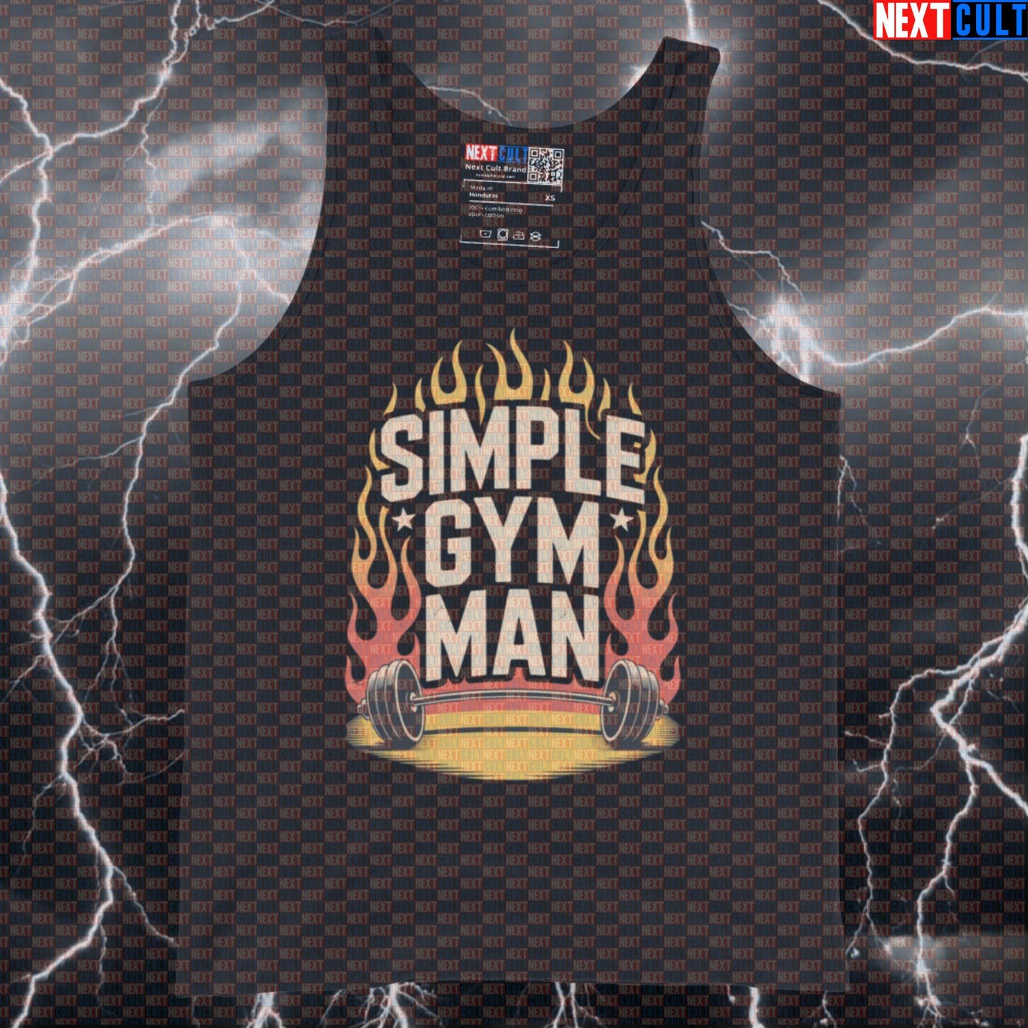 Simple Man Gym Tank Top – Funny Lynyrd Skynyrd Workout Muscle Shirt for Lifters and Rock Fans Tank Tops Bodybuilding Fitness Gym Lynyrd Skynyrd Powerlifting Rock Music Workout Next Cult Brand