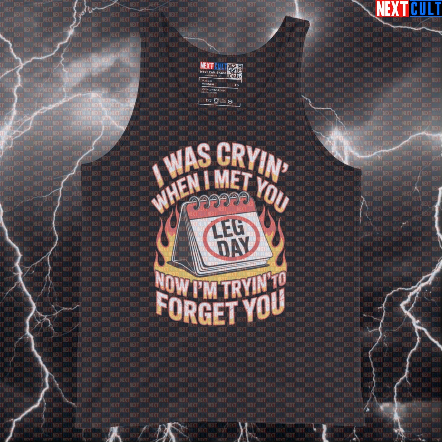 Leg Day Meme Tank Top - Funny Workout Tank & Muscle Shirt for Lifters & Gymbros Tank Tops Aerosmith Bodybuilding Fitness Gym Leg Day Powerlifting Rock Music Workout Next Cult Brand