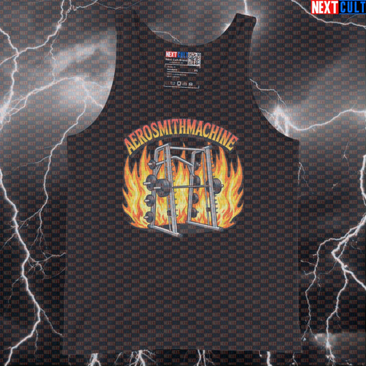 Funny Smith Machine Gym Tank Top - Rock Music Workout Vest Muscle Shirt Meme For Lifters Tank Tops Aerosmith Bodybuilding Fitness Gym Rock Music Workout Next Cult Brand