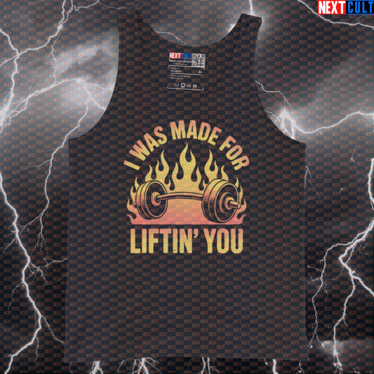 I Was Made For Liftin You Funny Gym Tank Top - KISS Rock Meme Barbell Vest Muscle Shirt Tank Tops Bodybuilding Fitness Gym KISS Powerlifting Rock Music Workout Next Cult Brand