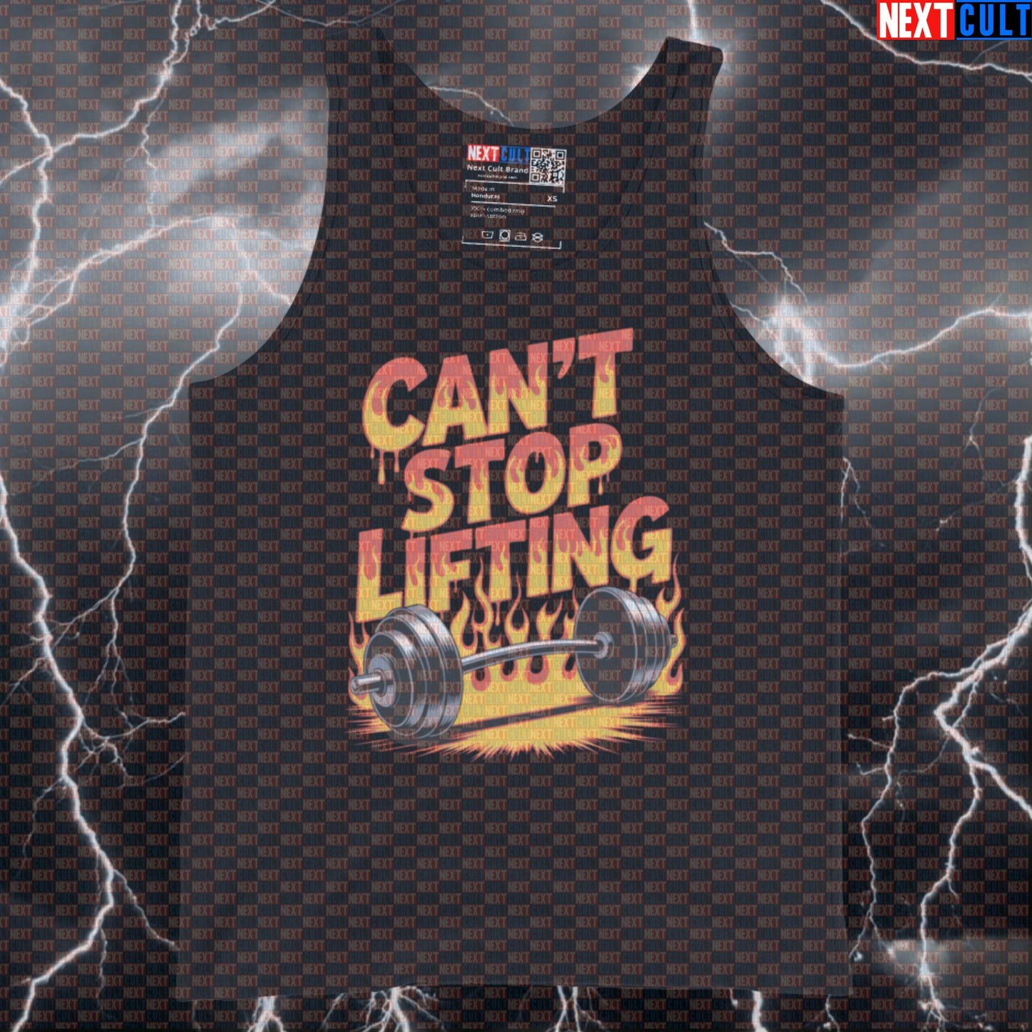 Can't Stop Lifting Funny Gym Tank Top - RHCP Inspired Workout Vest Muscle Shirt for Lifters Tank Tops Bodybuilding Fitness Gym Powerlifting Red Hot Chili Peppers Rock Music Workout Next Cult Brand