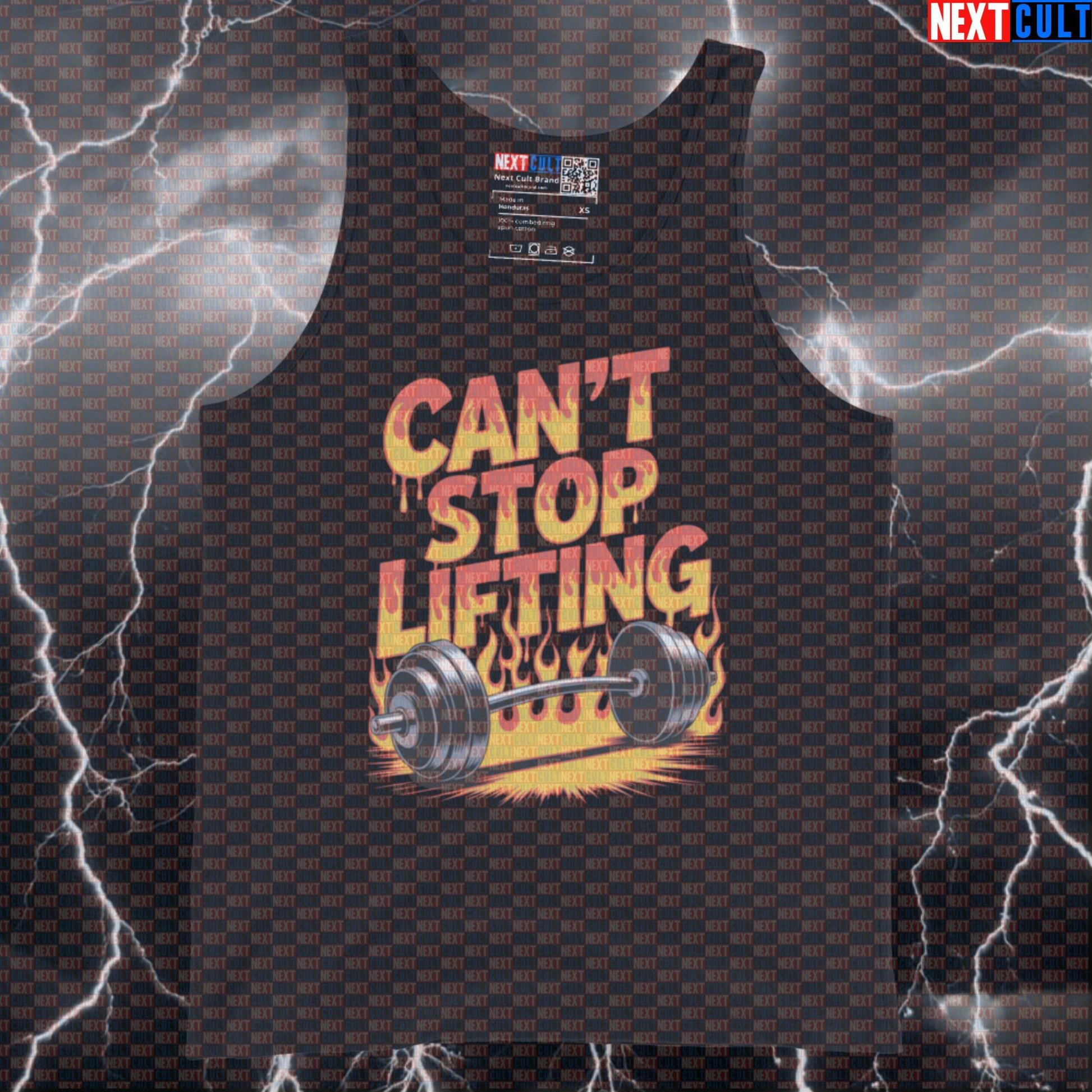 Can't Stop Lifting Funny Gym Tank Top - RHCP Inspired Workout Vest Muscle Shirt for Lifters Tank Tops Bodybuilding Fitness Gym Powerlifting Red Hot Chili Peppers Rock Music Workout Next Cult Brand