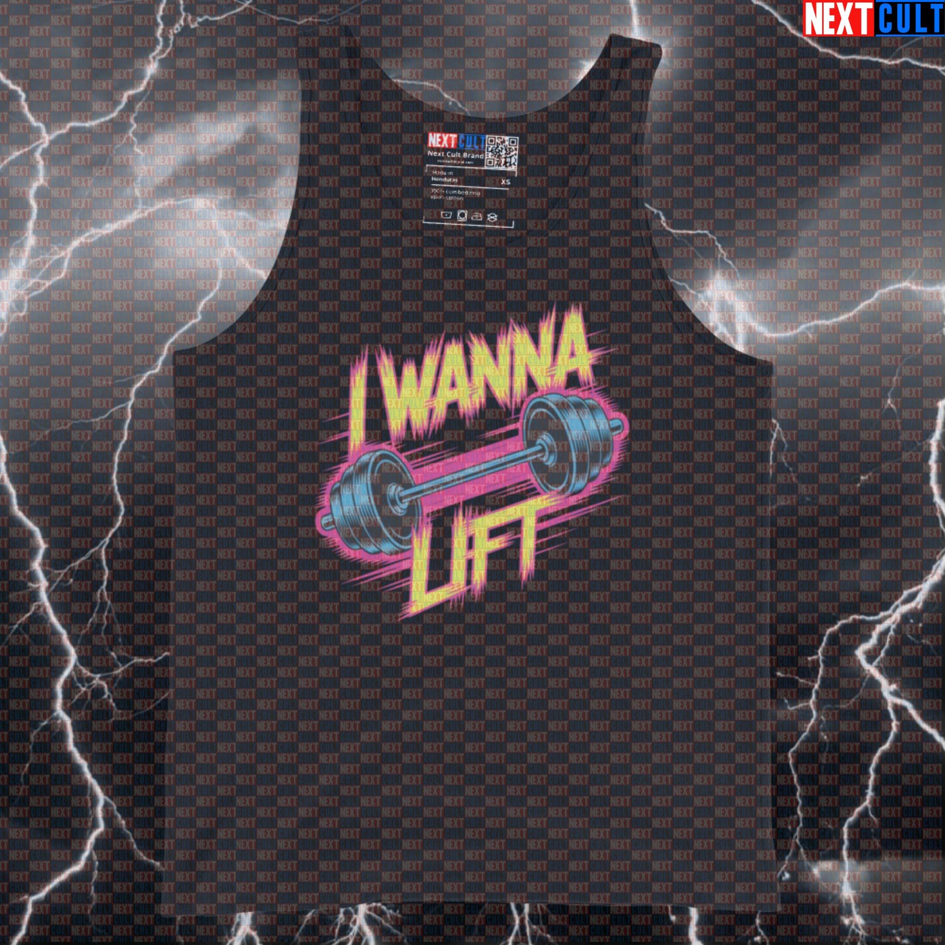 I Wanna Lift Funny Gym Tank Top - Twisted Sister Heavy Metal Meme Vest Muscle Shirt Tank Tops Bodybuilding Fitness Gym Powerlifting Rock Music Twisted Sister Workout Next Cult Brand