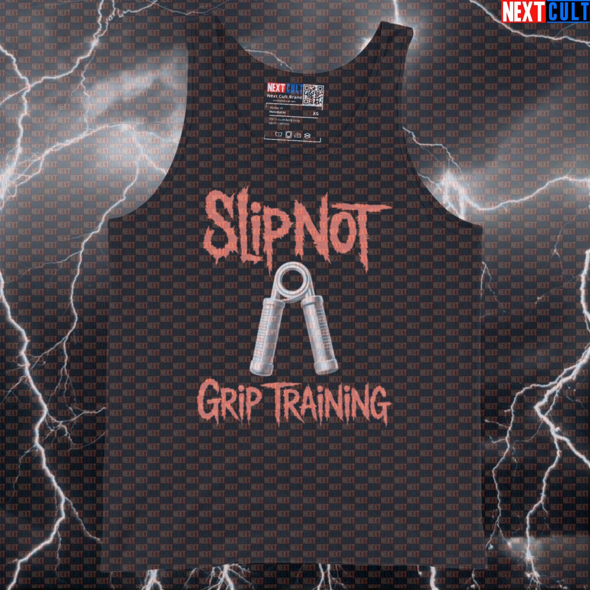 Slip Not Grip Training Funny Gym Tank Top - Heavy Metal Workout Vest Muscle Shirt Tank Tops Bodybuilding Fitness Gym Rock Music Slipknot Workout Next Cult Brand