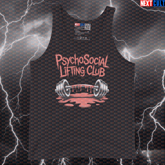 Psychosocial Lifting Club Funny Gym Tank Top - Heavy Metal Lifting Vest Muscle Shirt Tank Tops Bodybuilding Fitness Gym Powerlifting Rock Music Slipknot Workout Next Cult Brand
