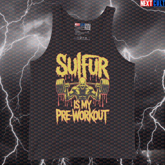 Sulfur Is My Preworkout Funny Gym Tank Top - Heavy Metal Meme Vest Muscle Shirt Tank Tops Bodybuilding Fitness Gym Rock Music Slipknot Workout Next Cult Brand