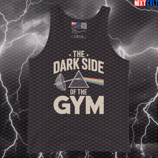 The Dark Side Of The Gym Funny Pink Floyd Meme Tank Top - Gymbro Vest Muscle Shirt Tank Tops Bodybuilding Fitness Gym Pink Floyd Powerlifting Rock Music Workout Next Cult Brand