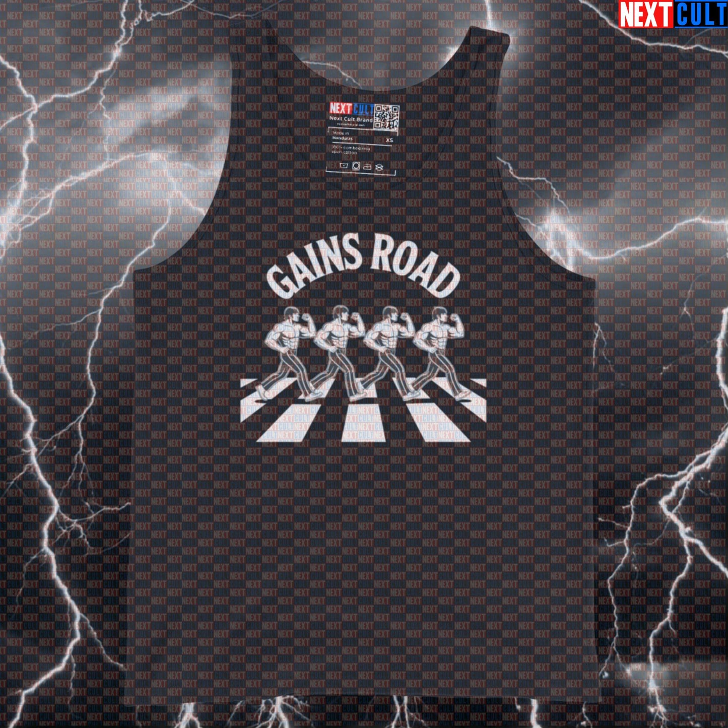 Gains Road Beatles Funny Gym Tank Top - Abbey Road Parody Vest Muscle Shirt For Lifters Tank Tops Next Cult Brand