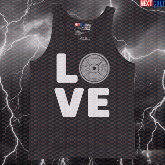 I Love Weights Funny Valentine's Day Gym Tank Top - Gym Lover Vest Muscle Shirt Tank Tops Bodybuilding Fitness Gym Powerlifting Valentine's Day Workout Next Cult Brand