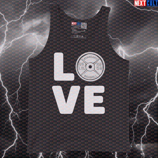 I Love Gym Valentine's Day Funny Gym Tank Top - Gym Lover Meme Vest Muscle Shirt For Workouts Tank Tops Bodybuilding Fitness Gym Powerlifting Valentine's Day Workout Next Cult Brand