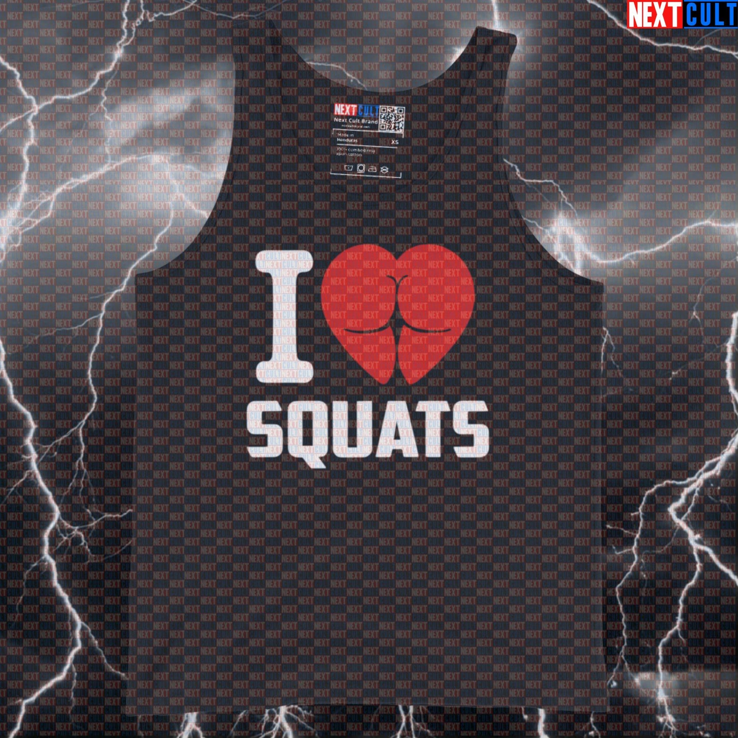 I Love Squats Funny Gym Tank Top - Valentine's Day Leg Day Meme Vest Muscle Shirt Tank Tops Bodybuilding Fitness Gym Leg Day Powerlifting Valentine's Day Workout Next Cult Brand