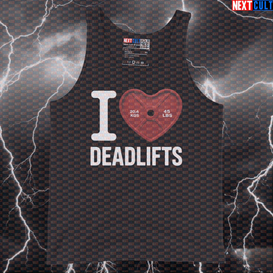 I Love Deadlifts Muscle Tank Top | Funny Valentine's Gym Vest For Bodybuilding & Deadlifts Tank Tops Bodybuilding Fitness Gym Leg Day Powerlifting Valentine's Day Workout Next Cult Brand