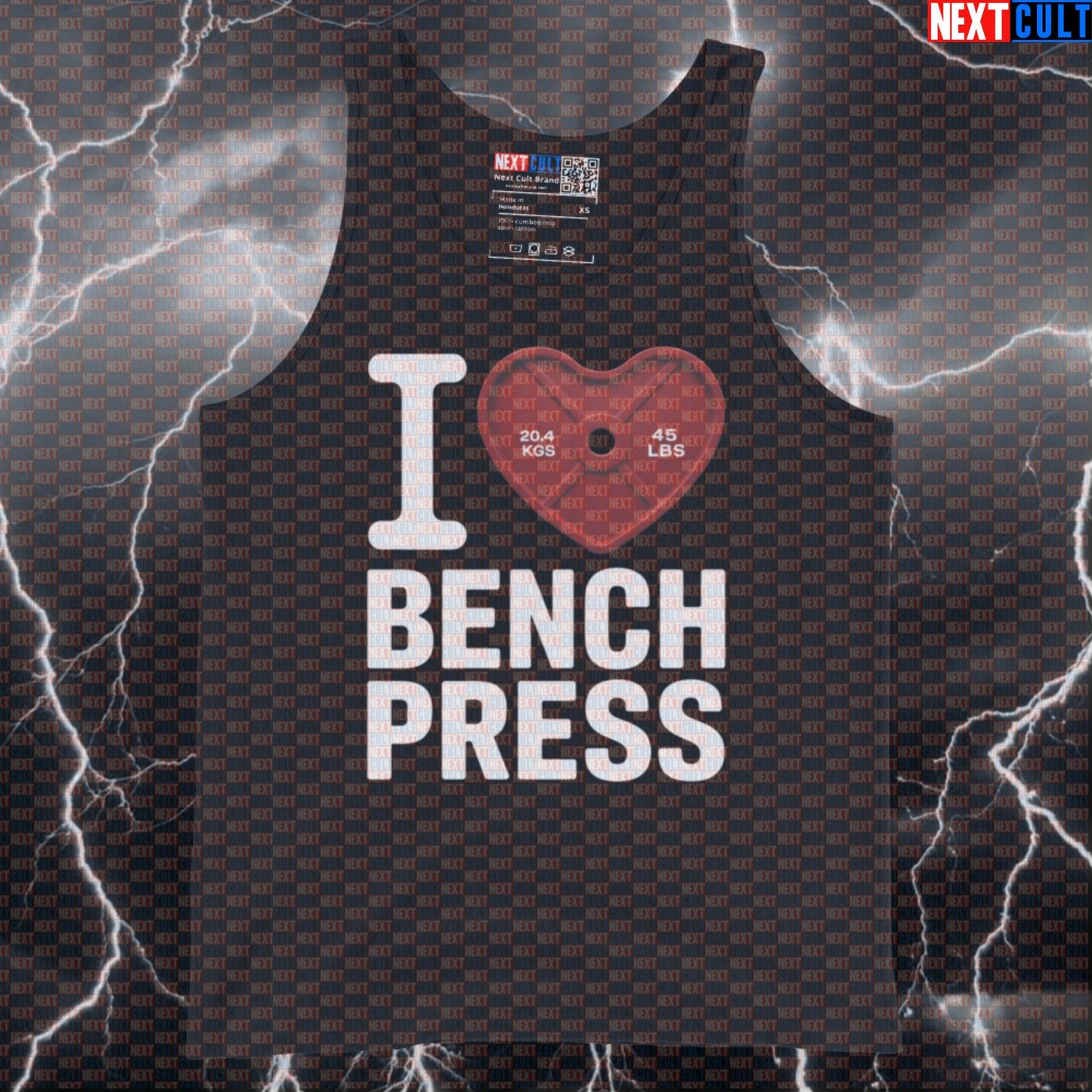 I Love Bench Press Gym Tank Top | Funny Heart Plate Muscle Shirt For Chest Training Tank Tops Bodybuilding Fitness Gym Powerlifting Valentine's Day Workout Next Cult Brand