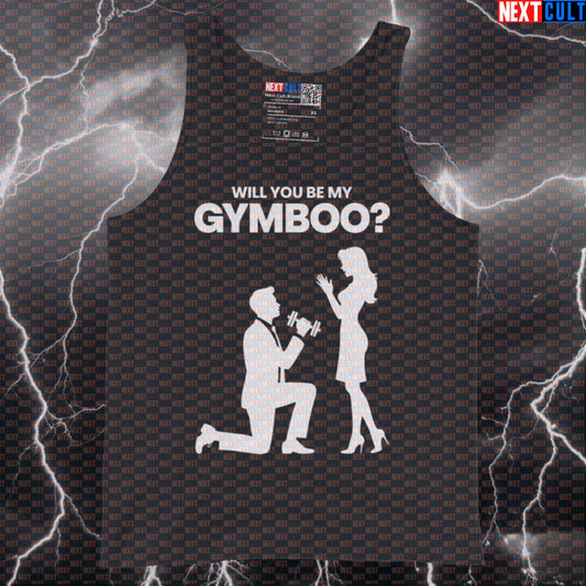 Will You Be My Gymboo? Funny Gym Proposal Muscle Tank Top For Valentine's Day Tank Tops Bodybuilding Fitness Gym Powerlifting Valentine's Day Workout Next Cult Brand