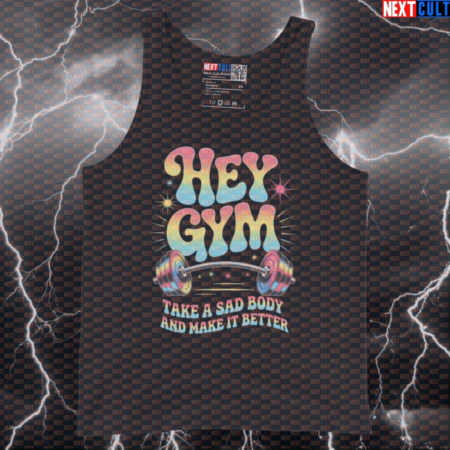 Hey Gym Take A Sad Body And Make It Better Funny Gym Tank Top - Beatles Meme Vest Muscle Shirt Tank Tops Bodybuilding Fitness Gym Rock Music The Beatles Workout Next Cult Brand