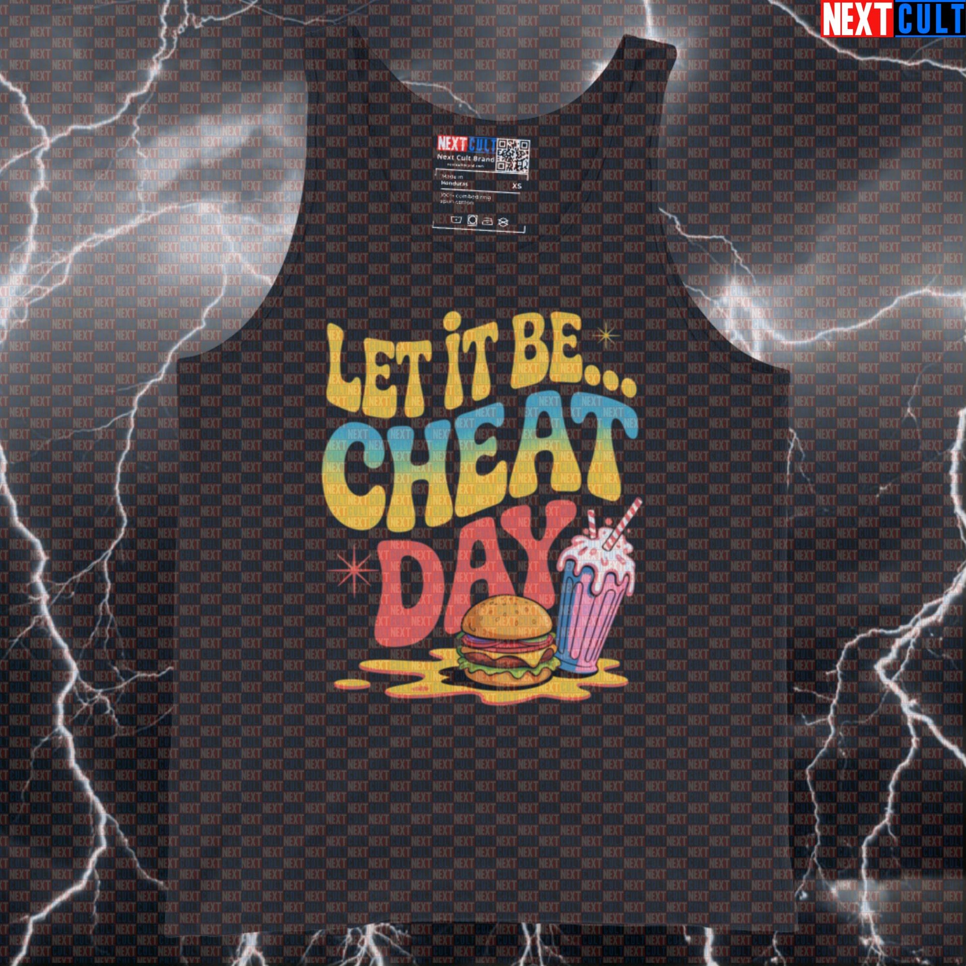Let It Be Cheat Day Funny Gym Tank Top - Beatles Fast Food Parody Vest Muscle Shirt Bodybuilding Bulking Fast Food Fitness Gym Rock Music The Beatles Workout Next Cult Brand