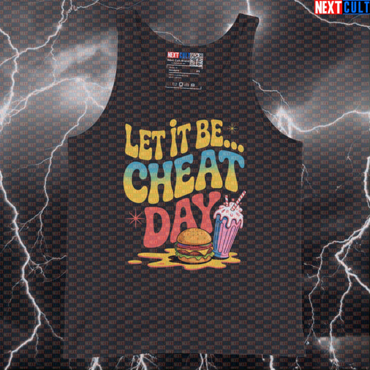 Let It Be Cheat Day Funny Gym Tank Top - Beatles Fast Food Parody Vest Muscle Shirt Bodybuilding Bulking Fast Food Fitness Gym Rock Music The Beatles Workout Next Cult Brand