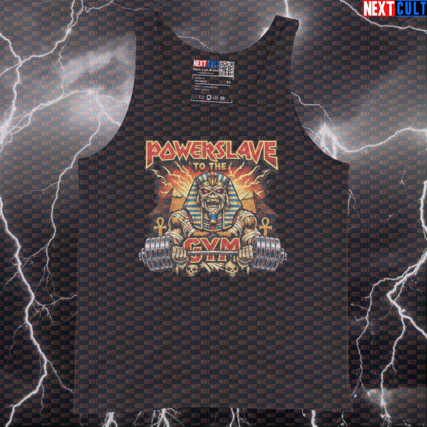 Powerslave to the Gym Funny Iron Maiden Heavy Metal Workout Tank Top for Lifting, Fitness, Bodybuilding & Gymbro Gains Tank Tops Bodybuilding Fitness Gym Iron Maiden Powerlifting Rock Music Workout Next Cult Brand