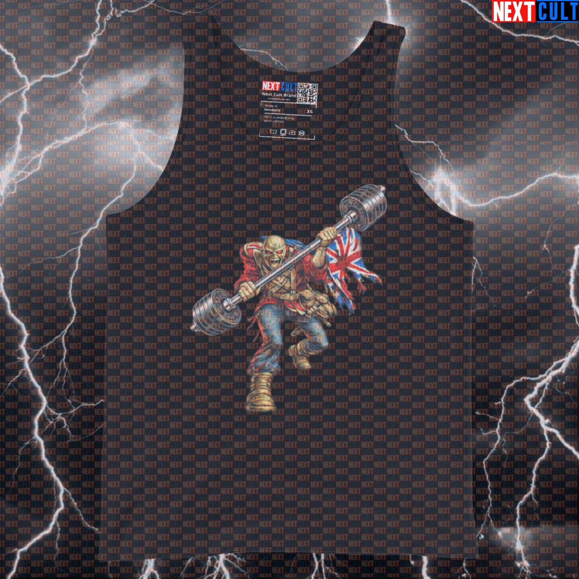 Funny Gym Trooper Eddie Heavy Metal Rock Music Workout Tank Top for Lifting, Gains & Powerlifting Gymbros Tank Tops Bodybuilding Fitness Gym Iron Maiden Powerlifting Rock Music Workout Next Cult Brand