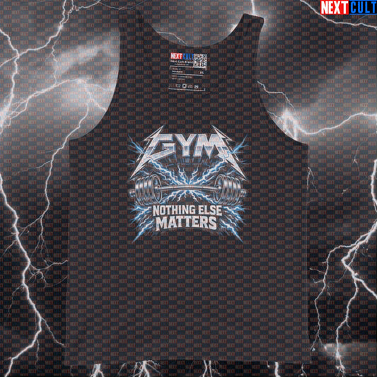 Gym Nothing Else Matters Metallica Rock Music Funny Gym Tank Top — Muscle Shirt for Bodybuilding, Powerlifting & Fitness Lifters Tank Tops Next Cult Brand