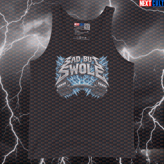 Sad But Swole Metallica Rock Music Funny Gym Tank Top — Muscle Shirt for Bodybuilding, Powerlifting & Fitness Lifters Tank Tops Next Cult Brand