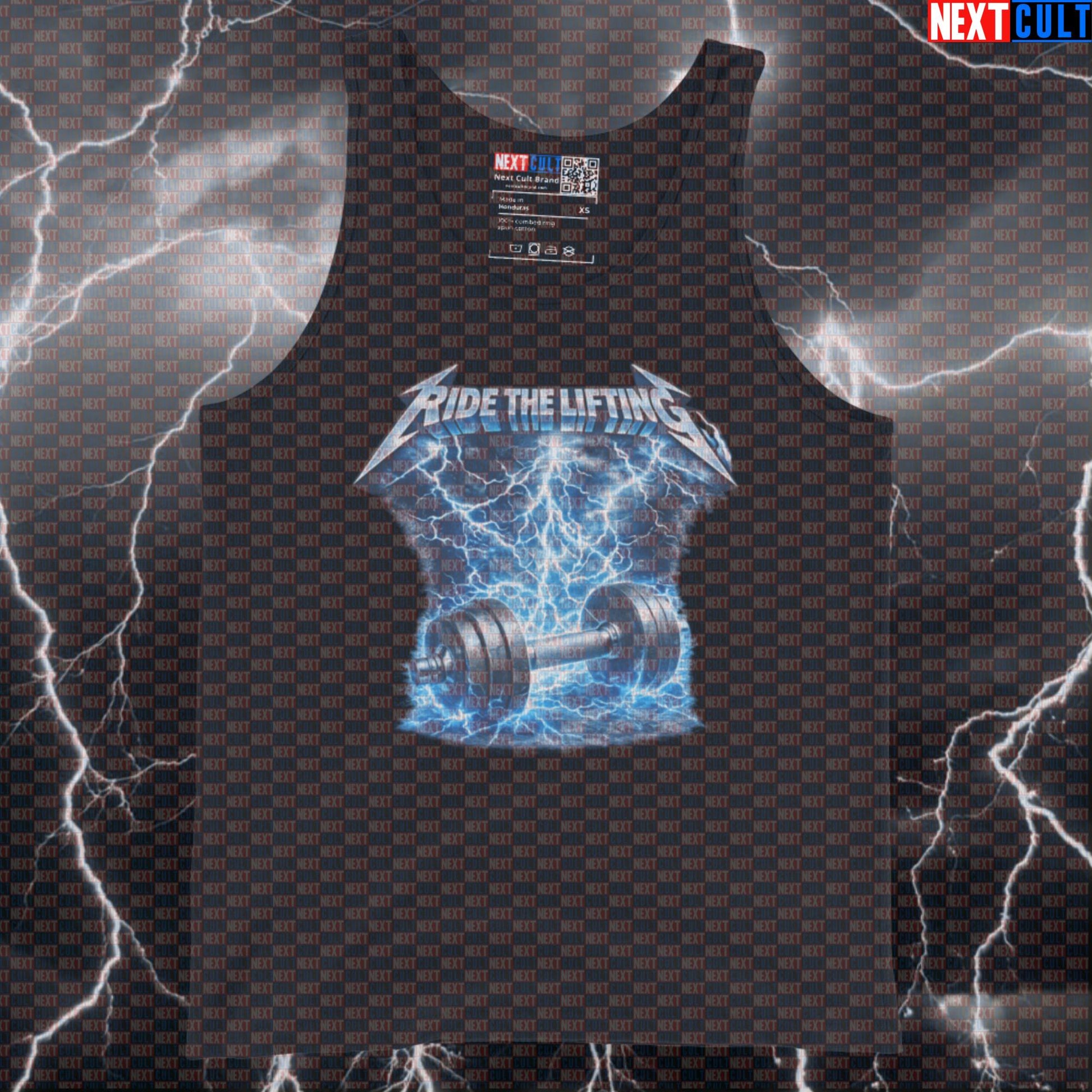 Ride The Lifting Funny Gym Tank Top Ride The Lightning Metallica Heavy Metal Workout Muscle Shirt Bodybuilding Fitness Gym Metallica Powerlifting Rock Music Workout Next Cult Brand
