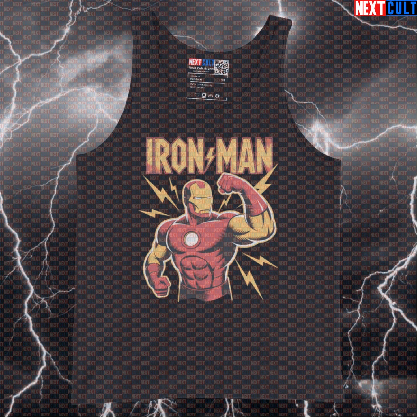 Iron Man AC DC Funny Gym Tank Top Muscle Shirt Athletic Vest for Lifters Rock Music Fans Tank Tops AC/DC Avengers Bodybuilding Films Fitness Gym Iron Man Powerlifting Rock Music Superheroes Workout Next Cult Brand