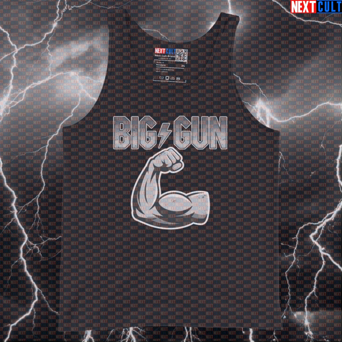 Big Gun Funny Gym Tank Top Muscle Shirt Athletic Vest for Lifters AC DC Rock Big Biceps Fans Tank Tops AC/DC Bodybuilding Fitness Gym Rock Music Workout Next Cult Brand