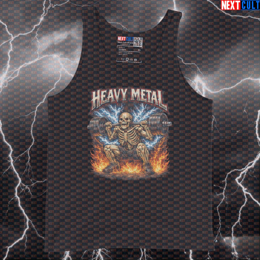 Heavy Metal Squats Funny Gym Tank Top Skeleton Squat Muscle Shirt for Leg Day Tank Tops Bodybuilding Fitness Gym Leg Day Powerlifting Rock Music Workout Next Cult Brand
