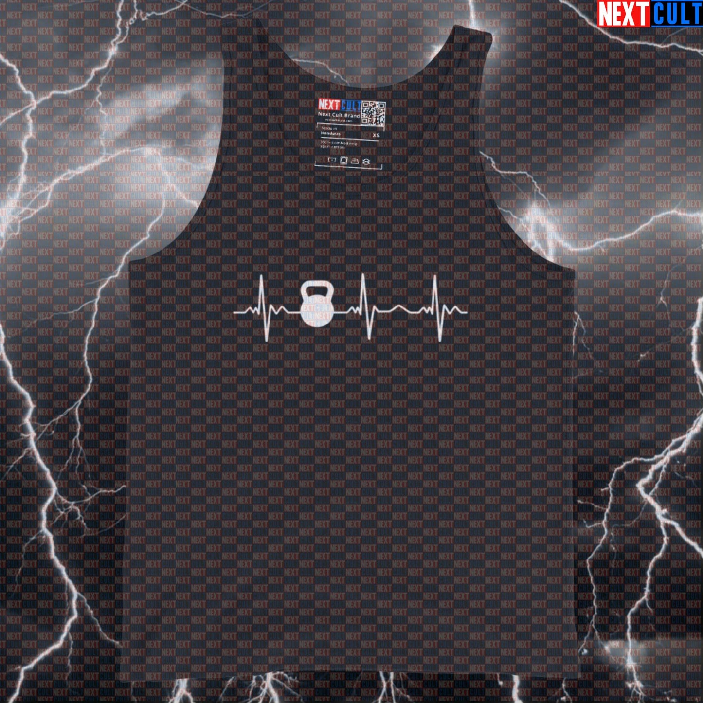 Kettlebell Heartbeat Funny Gym Tank Top Muscle Shirt Athletic Vest for Lifters Workout Fans Tank Tops Bodybuilding Fitness Gym Kettlebell Workout Next Cult Brand