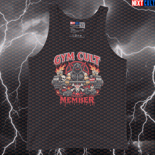 Gym Cult Member Funny Gym Tank Top Occult Lifting Meme – Bodybuilding Powerlifting Workout Gym Tank Top Fitness Cult Tank Tops Next Cult Brand