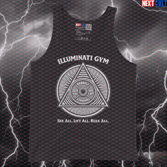 Gym Illuminati See All Lift All Rule All Funny Gym Tank Top Secret Society Meme New Gym Order Fitness Cult Tank Tops Next Cult Brand