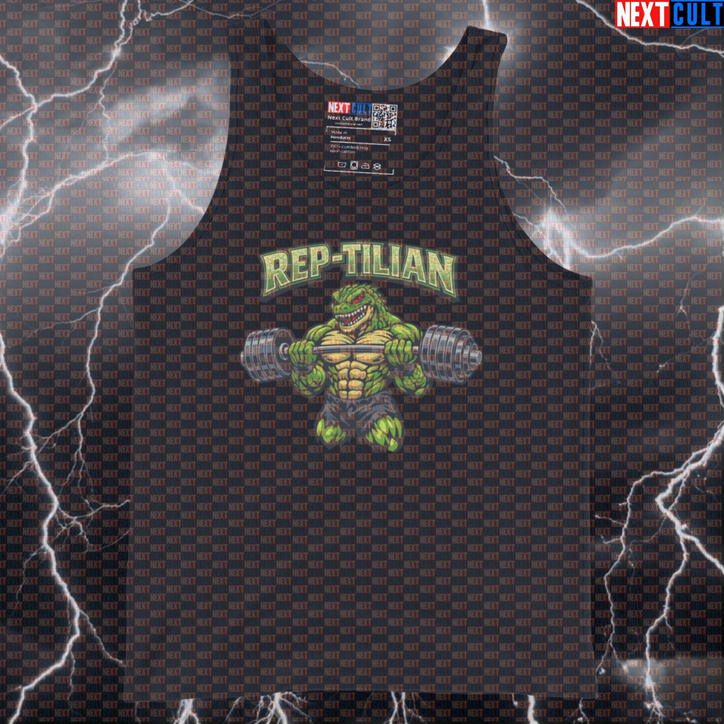 Rep-Tilian Funny Gym Tank Top Reptile Reptilian Meme Gym Tank Top Bodybuilding Powerlifting Workout Muscle Shirt Tank Tops Next Cult Brand