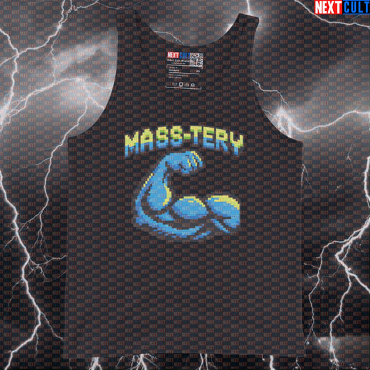 Mass-Tery Massive Gamer Funny Gym Tank Top Gym Nerd Gaming Meme Bodybuilding Powerlifting Workout Tank Top Muscle Shirt Bodybuilding Fitness Gym Video Games Workout Next Cult Brand
