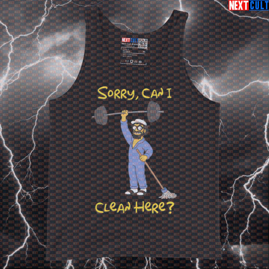 Sorry Can I Clean Here Funny Gym Tank Top Muscle Shirt Anatoly Meme Athletic Vest for Lifters Gymbros Tank Tops Next Cult Brand