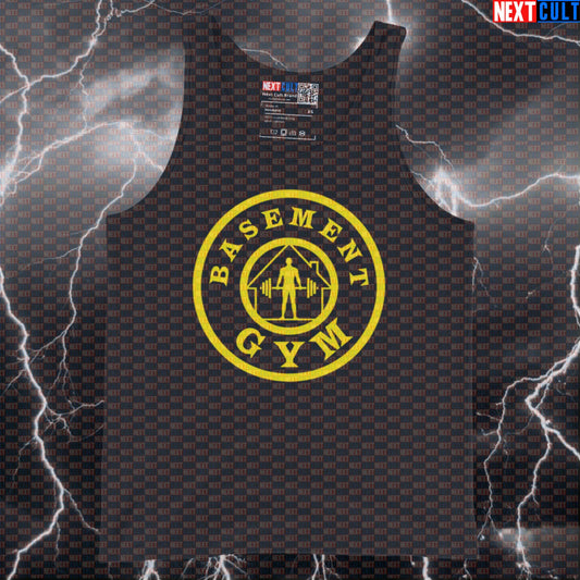 Basement Gym Funny Gym Tank Top Muscle Shirt Athletic Vest for Home Gym Lifters Gymbros Tank Tops Next Cult Brand