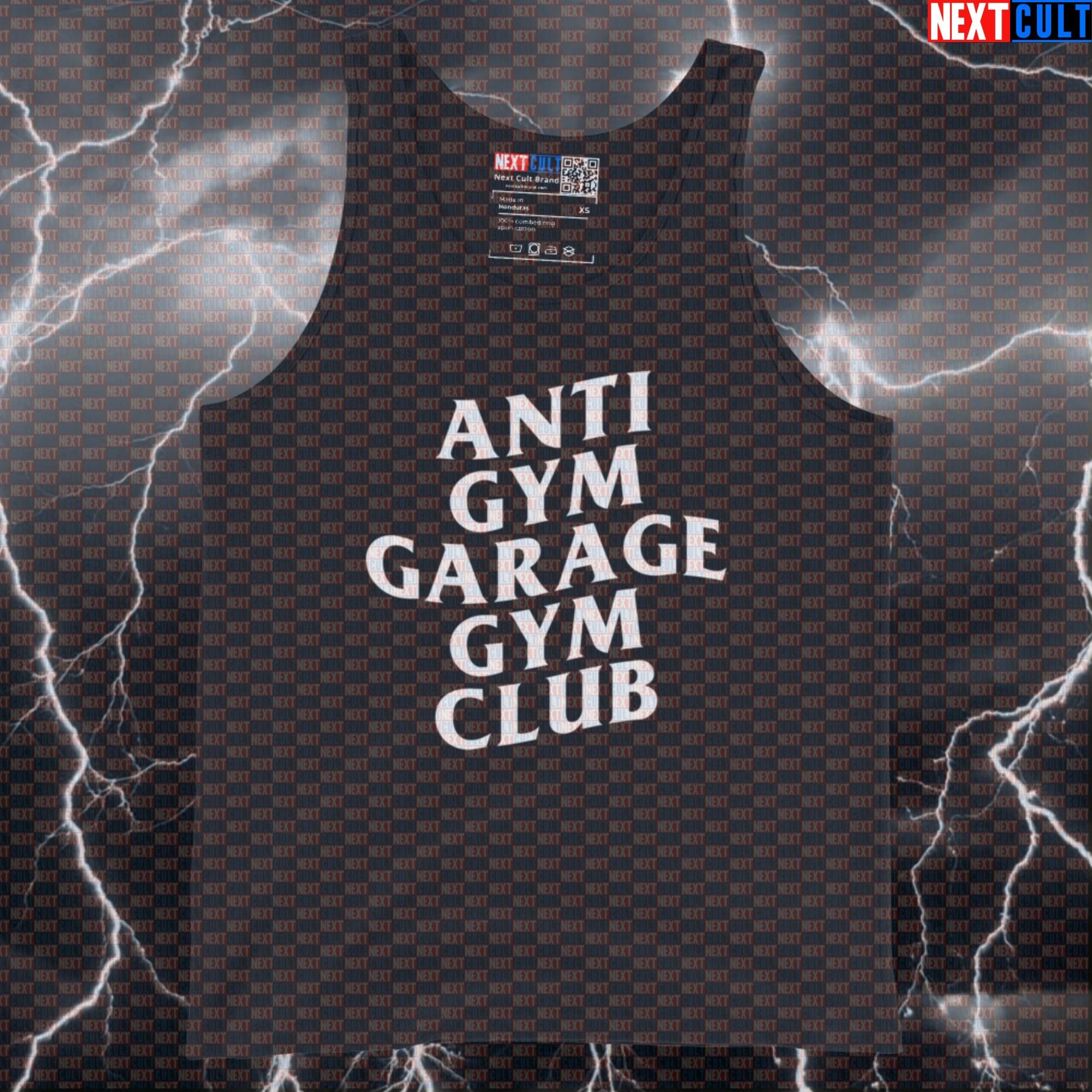 Anti Gym Garage Gym Club Funny Gym Tank Top Muscle Shirt Athletic Vest for Home Gym Lifters and Gymbros Tank Tops Next Cult Brand