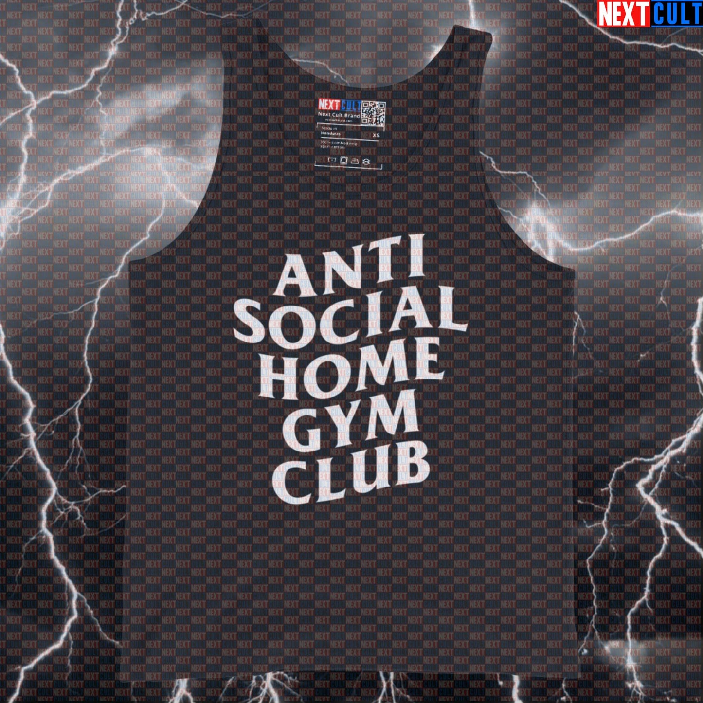 Anti Social Home Gym Club Funny Gym Tank Top Muscle Shirt Athletic Vest for Solo Home Gym Lifters Tank Tops Next Cult Brand