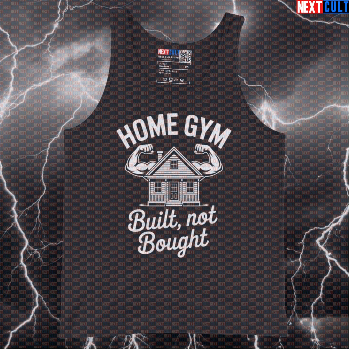 Home Gym Built Not Bought Funny Gym Tank Top Muscle Shirt Athletic Vest for Garage Gym Lifters Gymbros Tank Tops Next Cult Brand