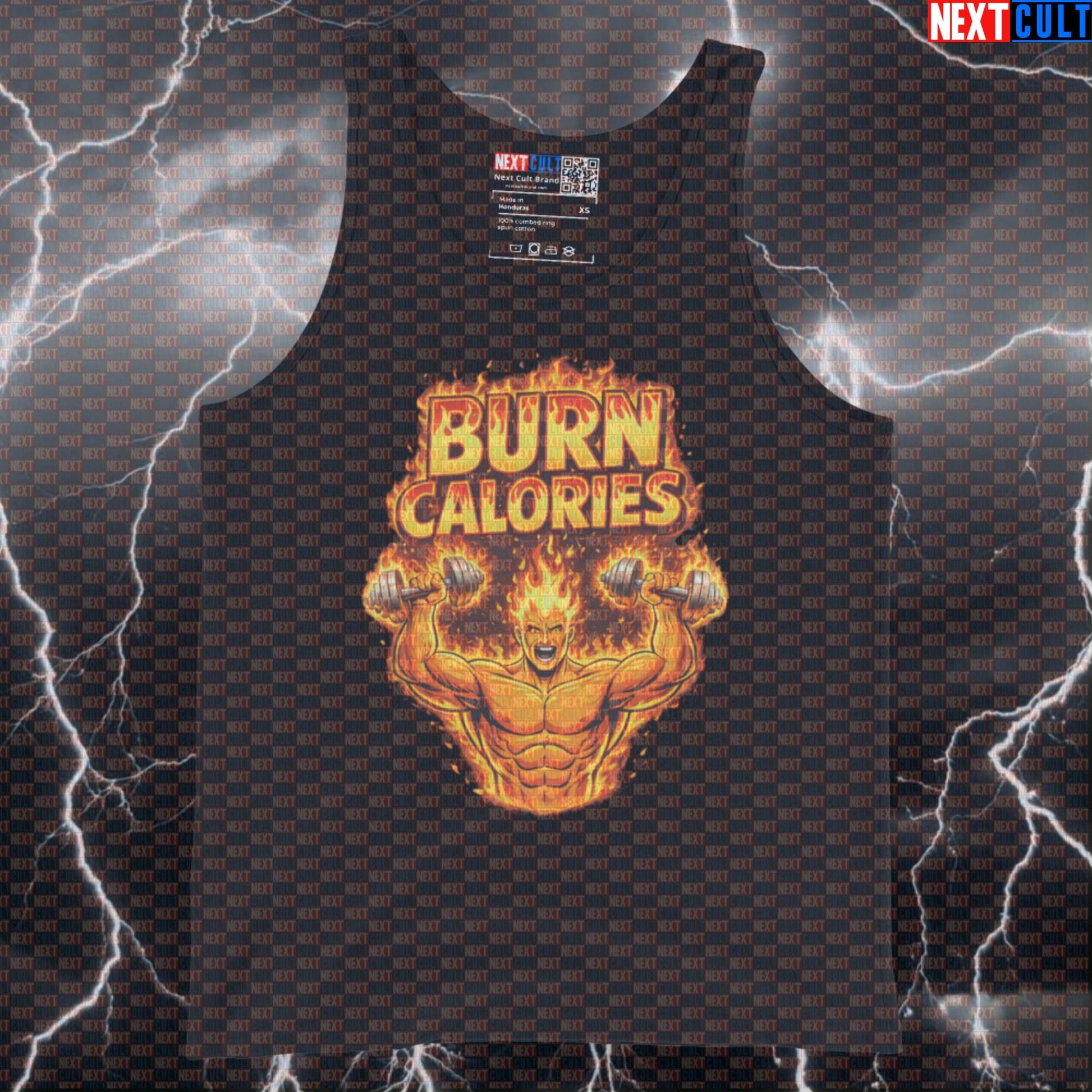 Burn Calories Human Torch Fantastic 4 Funny Gym Tank Top Superhero Workout Tank Top Bodybuilding Fitness Muscle Shirt Bodybuilding Cardio Fantastic 4 Films Fitness Gym Superheroes Workout Next Cult Brand