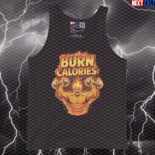 Burn Calories Human Torch Fantastic 4 Funny Gym Tank Top Superhero Workout Tank Top Bodybuilding Fitness Muscle Shirt Bodybuilding Cardio Fantastic 4 Films Fitness Gym Superheroes Workout Next Cult Brand