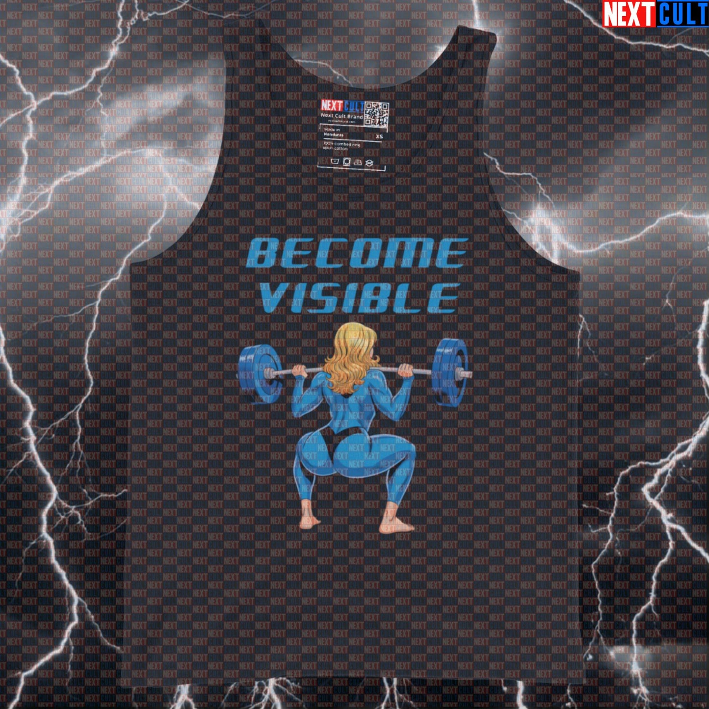 Become Visible Funny Gym Tank Top Muscle Shirt Athletic Vest for Lifters Fantastic 4 Fans Bodybuilding Fantastic 4 Films Fitness Gym Leg Day Powerlifting Superheroes Workout Next Cult Brand