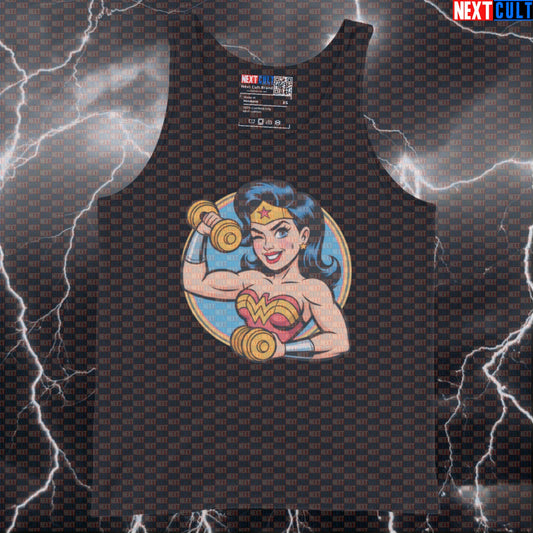 Funny Wonder Woman Gym Tank Top Muscle Shirt Athletic Vest for Superhero Workout Gains Tank Tops Next Cult Brand
