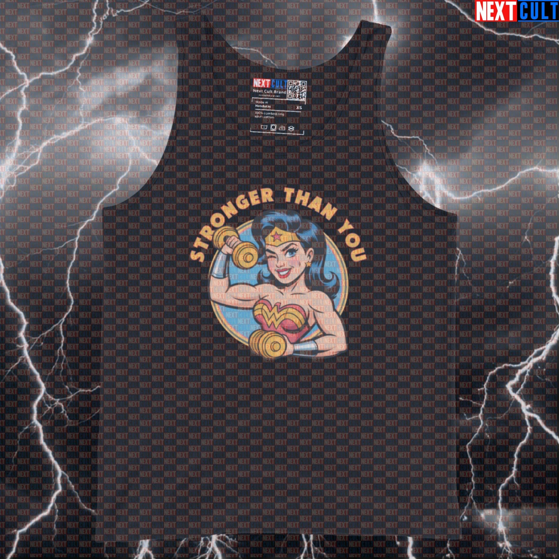 Stronger Than You Funny Gym Tank Top Wonder Woman Inspired Muscle Shirt Athletic Vest Tank Tops Next Cult Brand