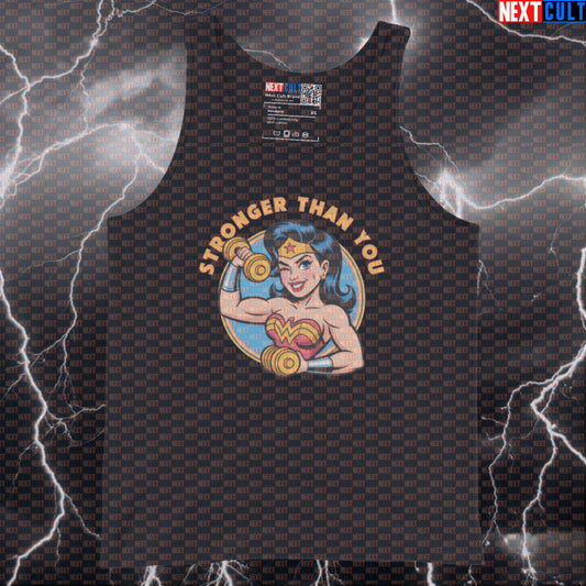 Stronger Than You Funny Gym Tank Top Wonder Woman Inspired Muscle Shirt Athletic Vest Tank Tops Next Cult Brand