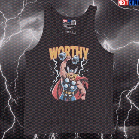 Worthy Gym Hero Thor Funny Gym Tank Top Muscle Shirt Athletic Vest for Lifters Workout Gymbro Comic Strength Fans Tank Tops Next Cult Brand